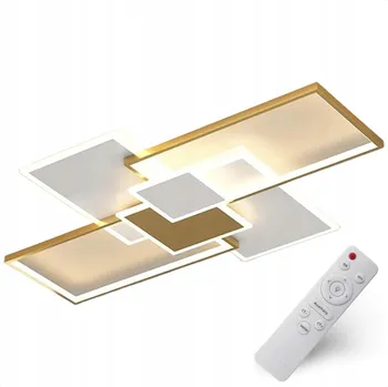 STROPNÍ SVÍTIDLO STROPNÍ SVÍTIDLO LED LUSTR 110CM ZLATÁ BÍLÁ S DÁLKOVÝM OVLADAČEM LOFT MĚNITELNÁ