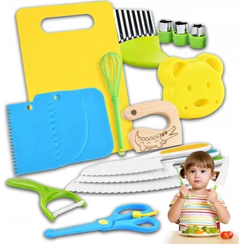 KUCHYŇSKÁ SADA PRO DĚTI NŮŽ NOŽE NA KRÁJENÍ VAŘENÍ 17 Ks