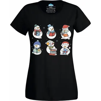Dámské tričko Knižní Klub Sněhuláků (Velikost: 4XL, Barva: Černá)
