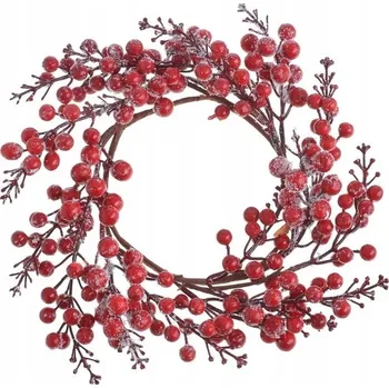 Obraz Věnec z hlohu červený, zasněžený