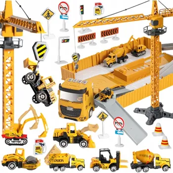 autíčko Nákladní automobil 6v1 Stavební sada Jeřáb Autíčka Příslušenství WOOPIE