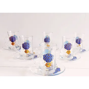 Sklenice Sada 6 sklenic na čaj s podšálky Torino