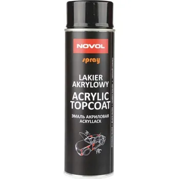 Barva ve spreji Novol Topcoat Akrylový Lak Černý Lesk Sprej 500ml