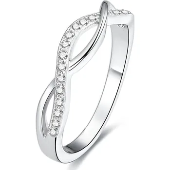 Prsten AGATO Stylový stříbrný prsten se zirkony AGG190 Velikost: 54 (1,92 g)