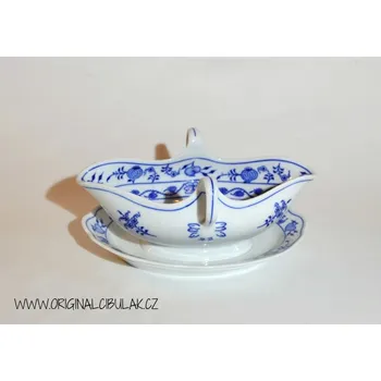 Omáčník Cibulák omáčník oválný s podstavcem a dvěma uchy 0,55 l originální český porcelán Dubí