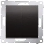 Přepínač dvojitý křížový, řazení 7, 10AX, 250V~, antracit mat, metalizované