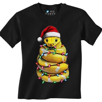 Chlapecké tričko Dětské tričko Vánoční Krajta královská (Velikost: 5-6, Barva: Černá)