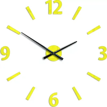 Hodiny Nástěnné samolepící hodiny Klaus 75 cm žluté