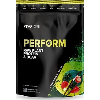 Protein Vivo Life Perform Jahoda a vanilla - RAW vegan protein & BCAA (988 g)
