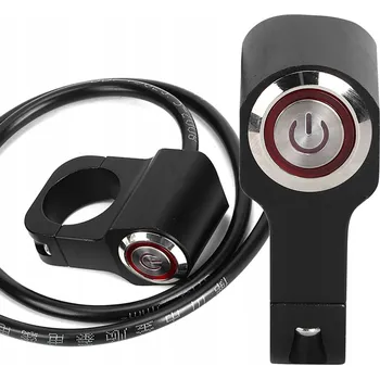 vypínač 25MM SPÍNAČ ZAP/VYP NA ŘÍDÍTKA MOTOCYKLU LED ČERVENÝ 12V