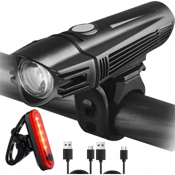 Cyklosvítilna PŘEDNÍ A ZADNÍ LED SVĚTLO NA KOLO, NABÍJECÍ, NA ŘÍDÍTKA