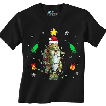 Chlapecké tričko Dětské tričko Vánoční Trofej Rybáře (Velikost: 7-8, Barva: Černá)