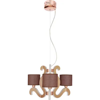 Závěsné svítidlo Ambrosia 3 moderní LED s měděným stínidlem do obýváku a jídelny