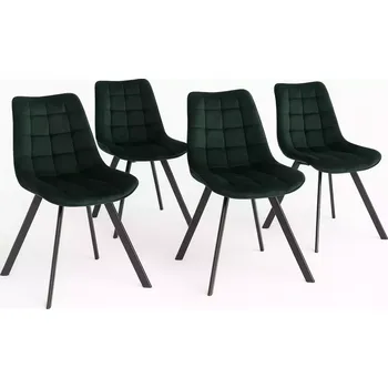 Barová židle LuxuryForm DESIGN Židle ORLEN VELUR - lahvově zelená - SET 4 ks