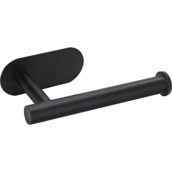 Nástěnný držák na toaletní papír Interlook černý kovový samolepicí