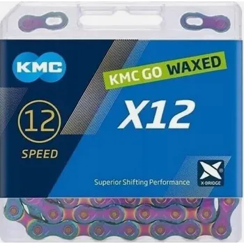 Řetěz na kolo KMC Řetěz X12 126 článků Aurora Modrý v krabičce VOSK + spojka