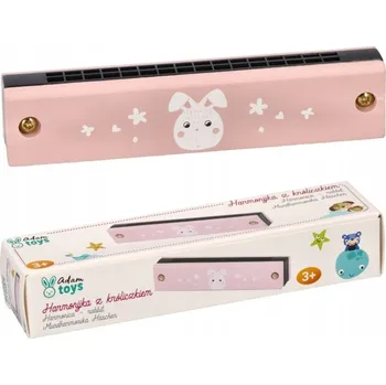 Hudební nástroj pro děti HARMONIJKA DREWNIANA Z KRÓLICZKIEM ORGANKI ZE DŘEVA, HUDEBNÍ NÁSTROJ