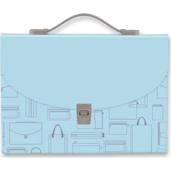 Aktovka na dokumenty Aktovka Foldermate Vintage, A4, 7 kapes - modrá