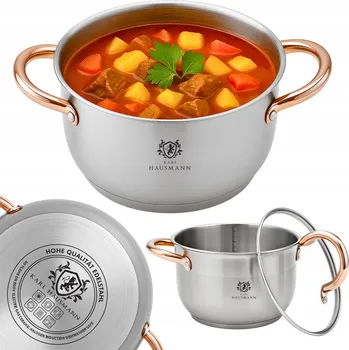 Hrnec Hrnec Karl Hausmann 2 l ocelový šedý 18 cm s poklicí