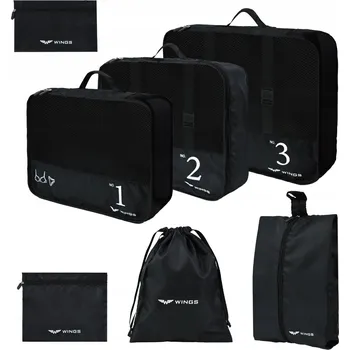 Sada kufrů Wings Softside polyester ACS01-BLACK 12 l
