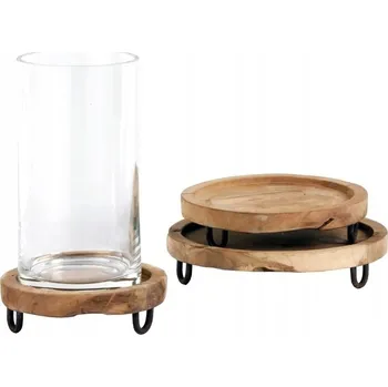 Svícen Svícen z teakového dřeva na nožičkách: Nižší