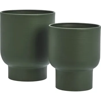 Obal na květináč MADAM STOLTZ Venkovní obal na květináč Matt Green Iron menší