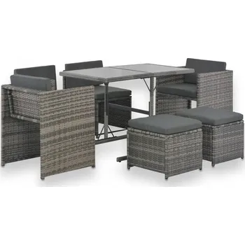 Stůl a židle VidaXL plast 44721 šedá