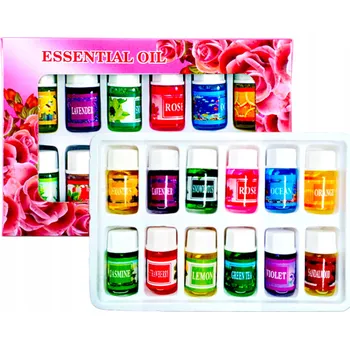 ESENCIÁLNÍ VONNÉ OLEJE DO ZVLHČOVAČE VZDUCHU DIFUZÉRU SADA AROMATERAPIE 12 KS
