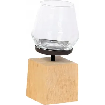 Svícen Svícen ve tvaru domečku s dřevěným podstavcem: Větší