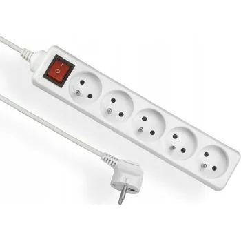 Napájecí kabel Prodlužovací Kabel přívodní kabel Elgotech 5 m 5 ks bílý