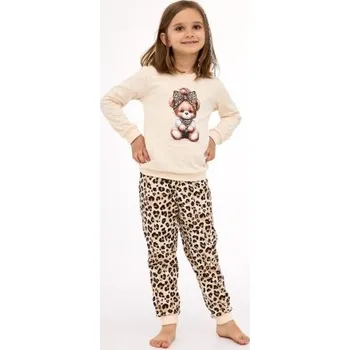 Dívčí pyžamo Dívčí pyžamo Cornette Panther - bavlna Béžová 98-104
