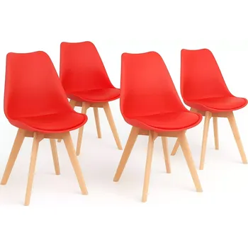 LuxuryForm DESIGN Jídelní židle BALI - červená - SET 4 ks