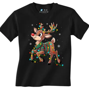 Chlapecké tričko Dětské tričko Vánoční Sob Rudolf (Velikost: 3-4, Barva: Černá)