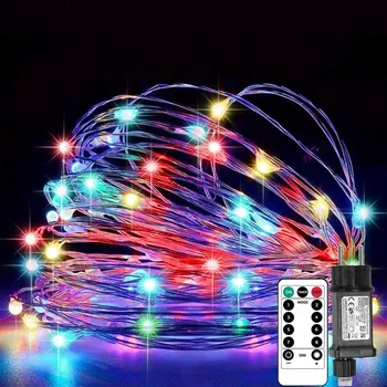 Vánoce KRÁSNÝ SVĚTLÝ SVĚTELNÝ HAD SE TŘPYTKAMI LED SVĚTÝLKA OZDOBNÁ VÁNOČNÍ 10M VENKOVNÍ