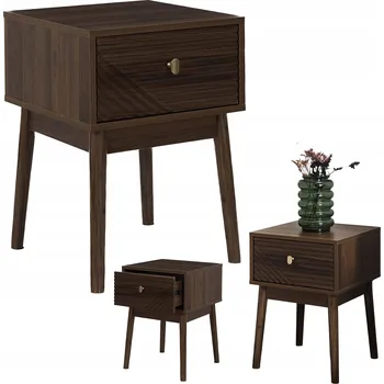 Noční stolek Noční stolek LARE tmavý ořech 40x40x55 cm šuplík do ložnice stolek