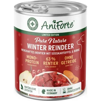 Krmivo pro psa AniForte Mokré krmivo Winter Reindeer - sob se sladkými bramborami, hruškou a šípky - ZIMNÍ LIMITOVANÁ EDICE (400 g) Počet a hmotnost: 1 x 400g