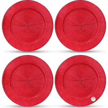 Talíř Talíř Cadro Podkladový talíř červený dekorativní 33cm 4ks 33 cm