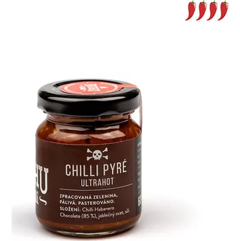 Omáčka HUHU CHILLI Ultrahot chilli pyré 60ml (3 druhy) druh: Hnědé pyré (Habanero)