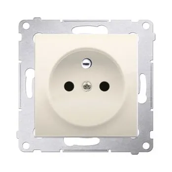 Elektrická zásuvka Zásuvka jednonásobná s uzemněním, s clonkami 16A, 250V~, krémová DGZ1CZ.01/41