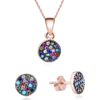 Náušnice AGATO Hravá souprava šperků ze stříbra se zirkony AGSET284