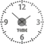 Nástěnné samolepící hodiny Roundy 78 cm šedé