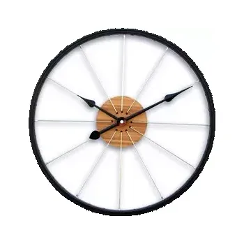 Hodiny Nástěnné hodiny Bicycle 42 cm černé/hnědé