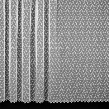 Tylová záclona 564, vyšívané květinky, bílá, výška 140cm ( v metráži)