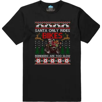 Pánské tričko Pánské tričko Santa na Motorce (Velikost: M, Barva: Černá)