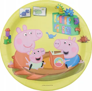 Talíř PAPÍROVÉ TALÍŘKY prasátko Pepa 23 CM 8 KS PIG GEORGE EVIE LICENCE