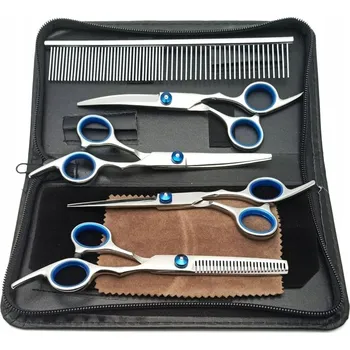 Kosmetika pro psa Nůžky na Stříhání Psů a Koček, Hřeben, Grooming Sada + Pouzdro