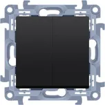 Přepínač střídavý přepínač dvojitý, 6+6 bez piktogramu černá matná :3021 10AX