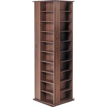 Skříňka na DVD 47.5x47.5x164.5CM Otočná skříňka na média, 4-stranná