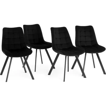 LuxuryForm DESIGN Židle ORLEN VELUR - černá - SET 4 ks