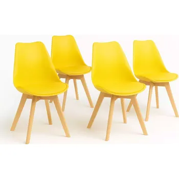LuxuryForm DESIGN Jídelní židle BALI - žlutá - SET 4 ks